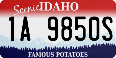 ID license plate 1A9850S