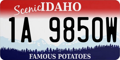 ID license plate 1A9850W