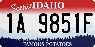 ID license plate 1A9851F