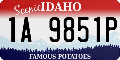 ID license plate 1A9851P