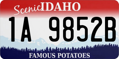 ID license plate 1A9852B