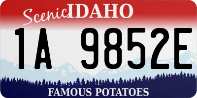 ID license plate 1A9852E