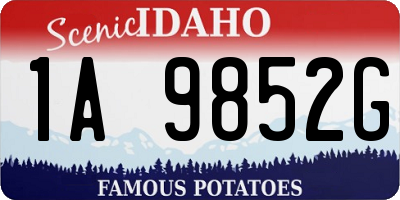 ID license plate 1A9852G