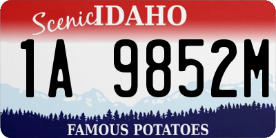 ID license plate 1A9852M