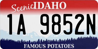 ID license plate 1A9852N