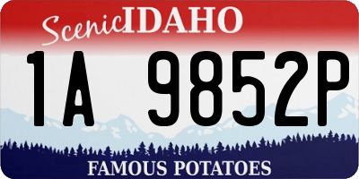 ID license plate 1A9852P