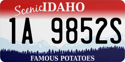 ID license plate 1A9852S