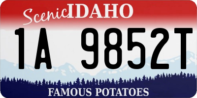 ID license plate 1A9852T