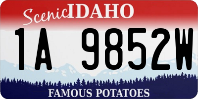 ID license plate 1A9852W