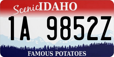 ID license plate 1A9852Z