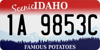 ID license plate 1A9853C