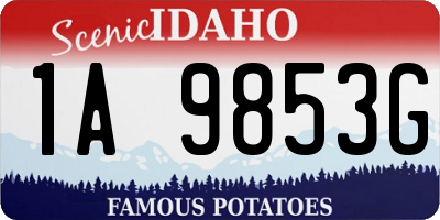 ID license plate 1A9853G