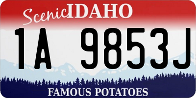 ID license plate 1A9853J