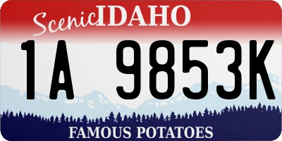 ID license plate 1A9853K