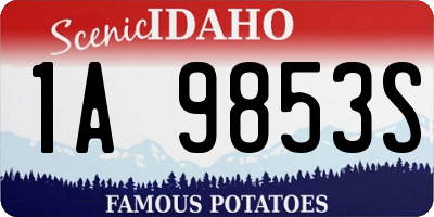 ID license plate 1A9853S