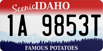 ID license plate 1A9853T