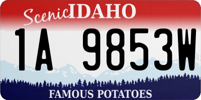 ID license plate 1A9853W