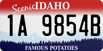ID license plate 1A9854B
