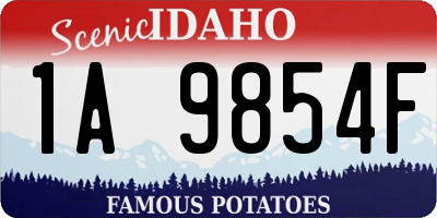 ID license plate 1A9854F