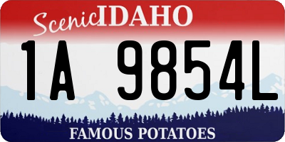 ID license plate 1A9854L