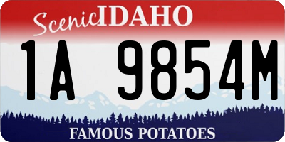 ID license plate 1A9854M