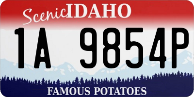 ID license plate 1A9854P