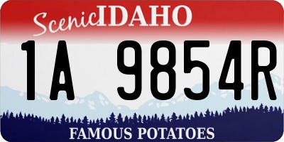 ID license plate 1A9854R