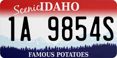 ID license plate 1A9854S