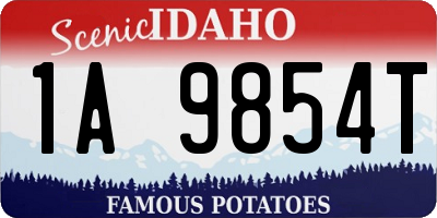 ID license plate 1A9854T