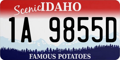 ID license plate 1A9855D