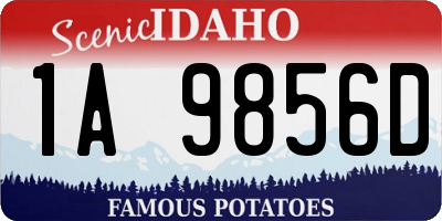 ID license plate 1A9856D