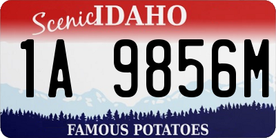 ID license plate 1A9856M