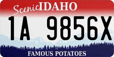 ID license plate 1A9856X