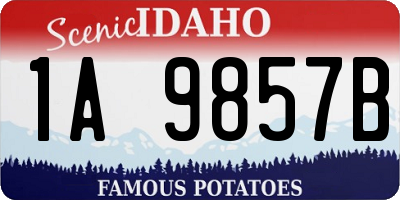 ID license plate 1A9857B
