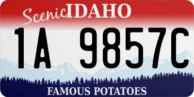 ID license plate 1A9857C
