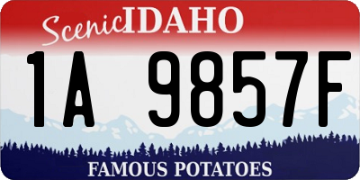 ID license plate 1A9857F