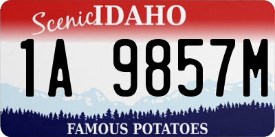 ID license plate 1A9857M