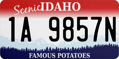 ID license plate 1A9857N