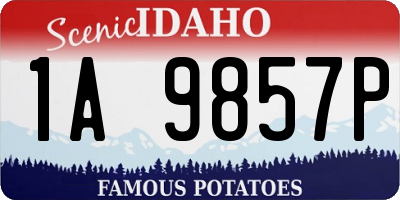 ID license plate 1A9857P