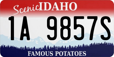 ID license plate 1A9857S