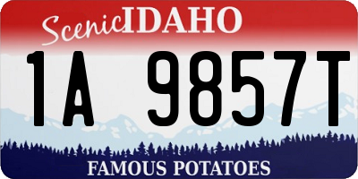 ID license plate 1A9857T