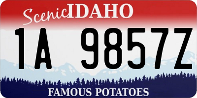 ID license plate 1A9857Z