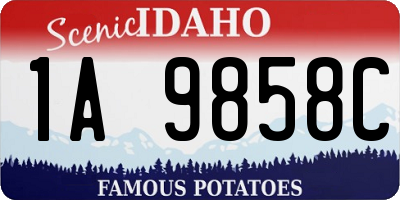 ID license plate 1A9858C