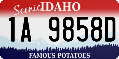 ID license plate 1A9858D