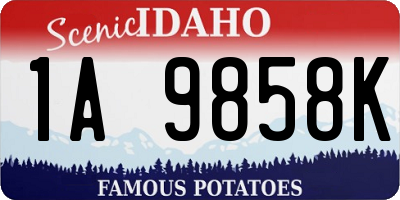 ID license plate 1A9858K