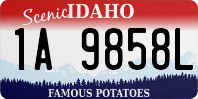 ID license plate 1A9858L