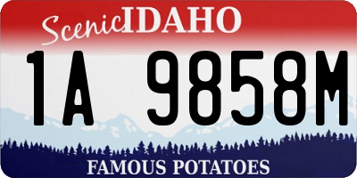 ID license plate 1A9858M