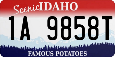 ID license plate 1A9858T