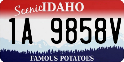 ID license plate 1A9858V