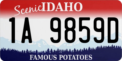 ID license plate 1A9859D